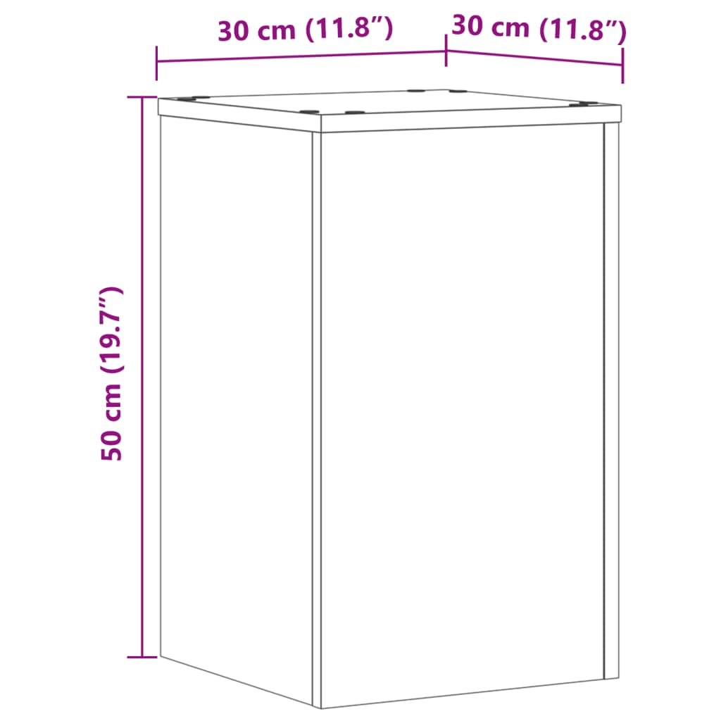 vidaXL Βάσεις Φυτών 2 Τεμ. Sonoma Δρυς 30x30x50 εκ. Επεξεργασμένο Ξύλο