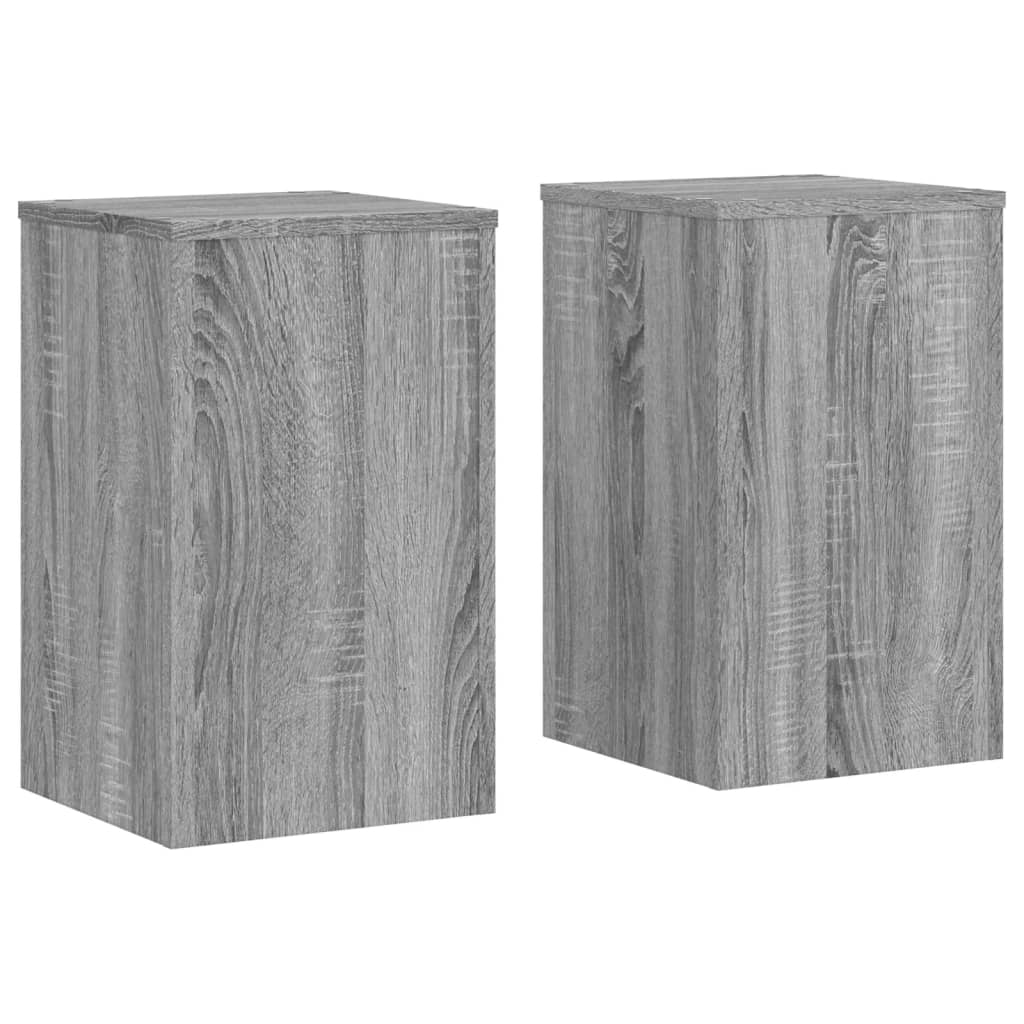 vidaXL Βάσεις Φυτών 2 Τεμ. Γκρι Sonoma 30x30x50 εκ. Επεξεργασμένο Ξύλο