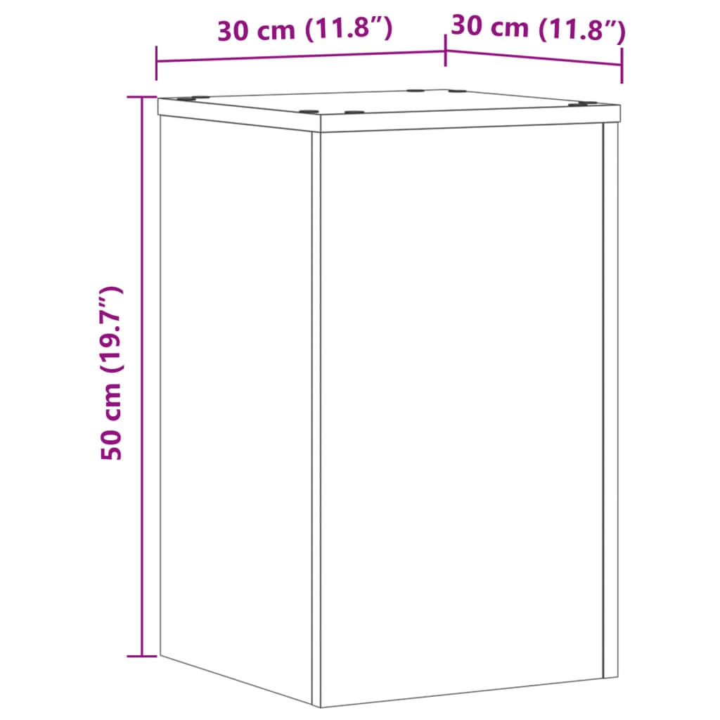 vidaXL Βάσεις Φυτών 2 τεμ. Όψη Παλαιού Ξύλου 30x30x50 εκ. Επεξ. Ξύλο
