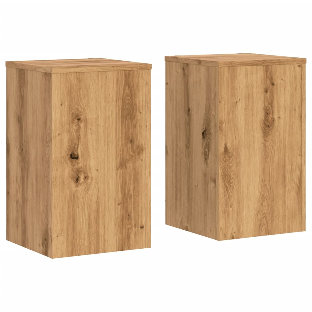 vidaXL Βάσεις Φυτών 2 τεμ. Αρτισιανή Δρυς 30x30x50 εκ. Επεξ. Ξύλο