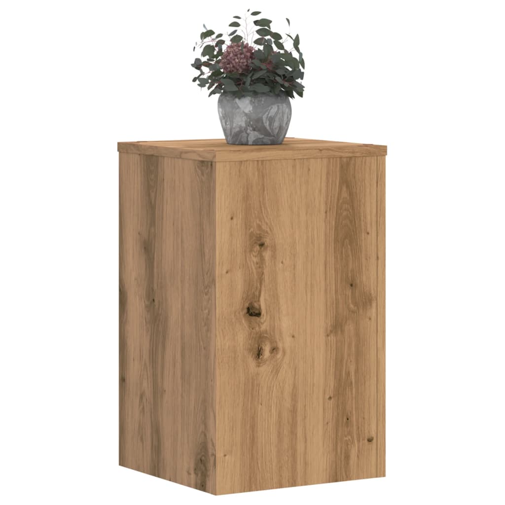 vidaXL Βάσεις Φυτών 2 τεμ. Αρτισιανή Δρυς 30x30x50 εκ. Επεξ. Ξύλο