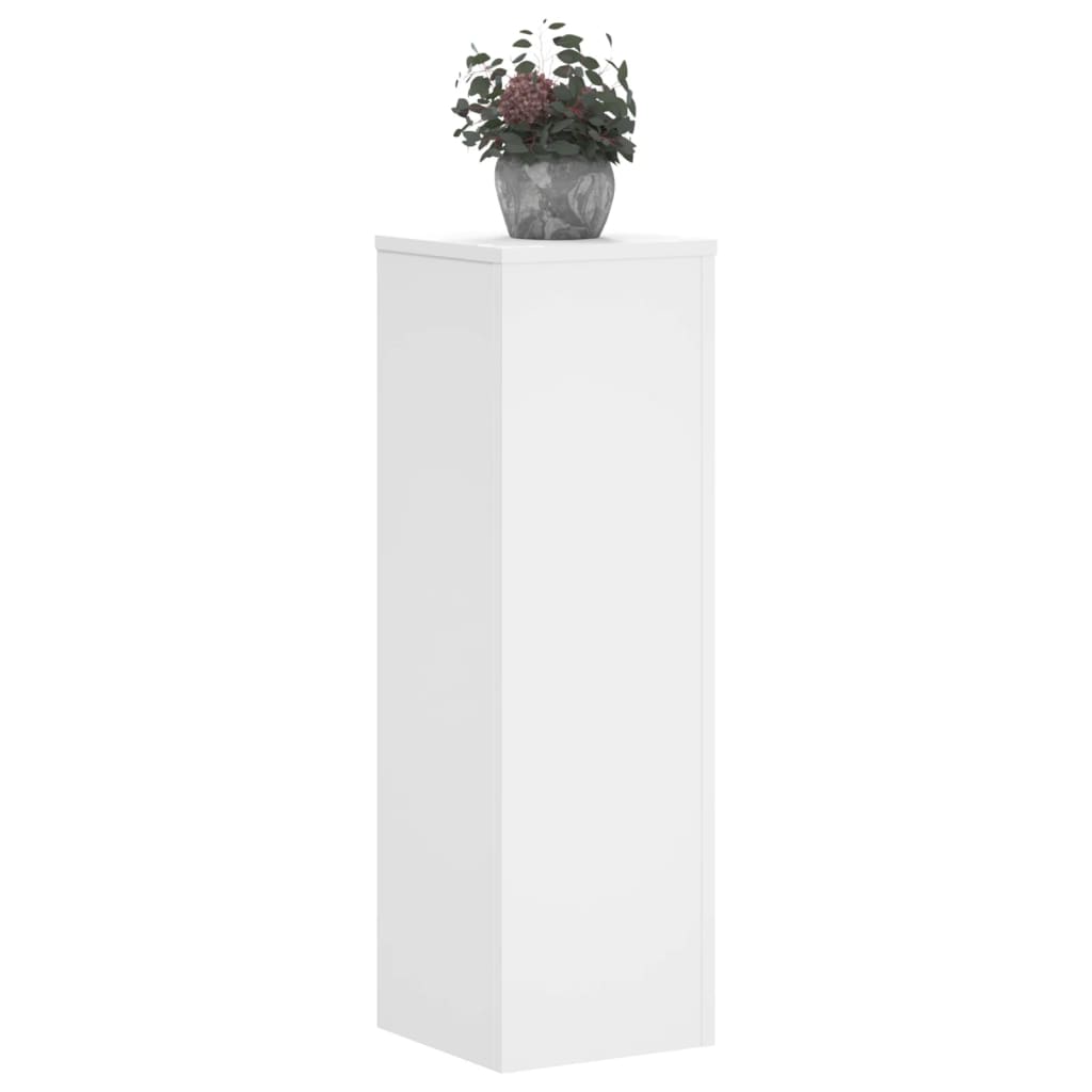 vidaXL Βάσεις Φυτών 2 τεμ. Λευκές 25x25x80 εκ. από Επεξεργασμένο Ξύλο