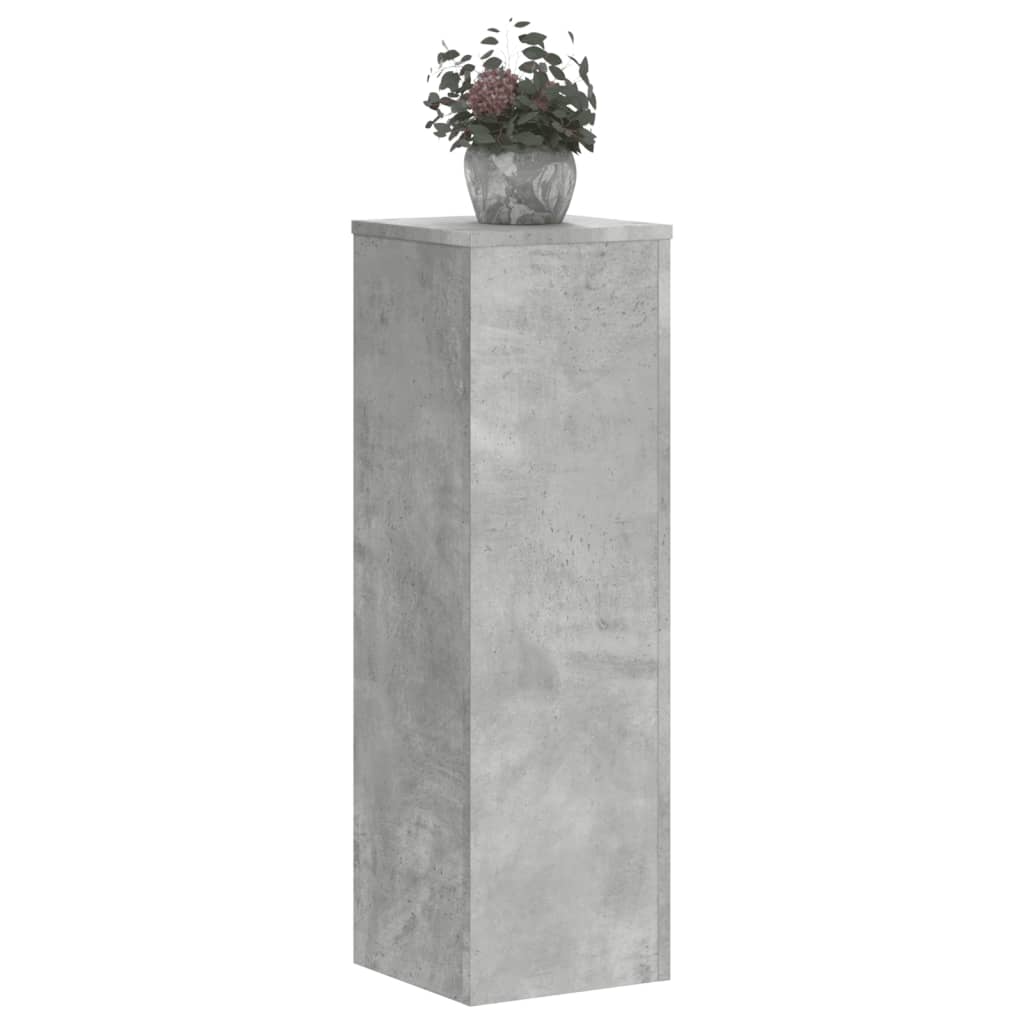 vidaXL Βάσεις Φυτών 2 τεμ. Γκρι Σκυρ. 25x25x80 εκ. Επεξεργασμένο Ξύλο
