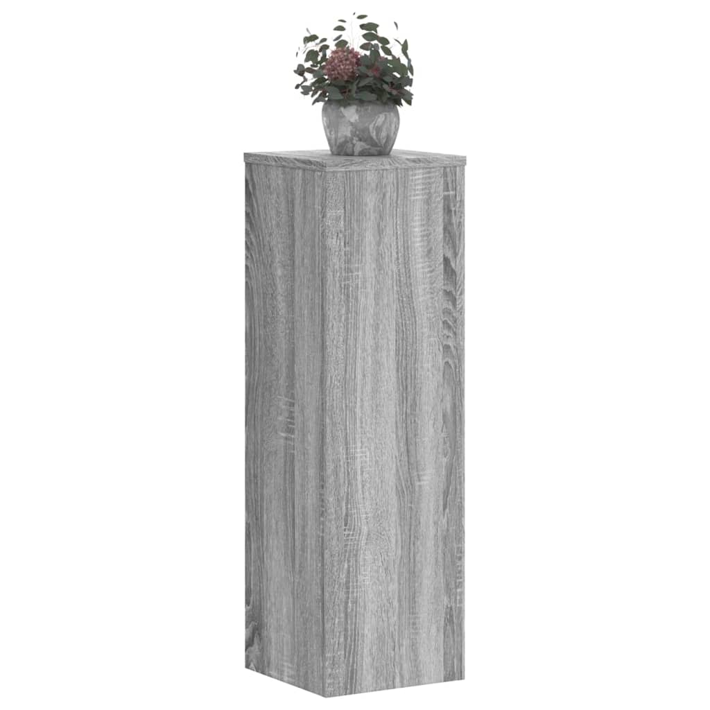 vidaXL Βάσεις Φυτών 2 Τεμ. Γκρι Sonoma 25x25x80 εκ. Επεξεργασμένο Ξύλο