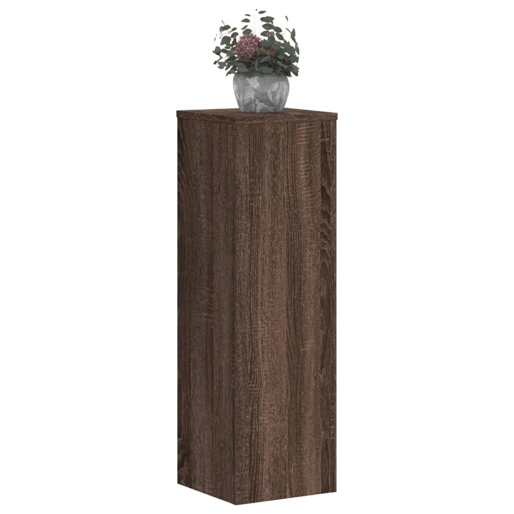 vidaXL Βάσεις Φυτών 2 Τεμ. Καφέ Δρυς 25x25x80 εκ. Επεξεργασμένο Ξύλο