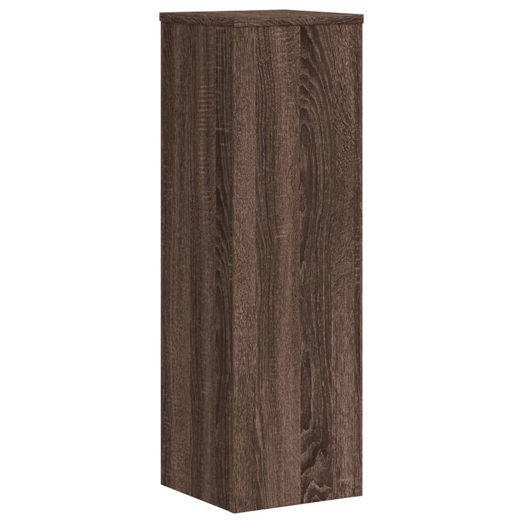 vidaXL Βάσεις Φυτών 2 Τεμ. Καφέ Δρυς 25x25x80 εκ. Επεξεργασμένο Ξύλο