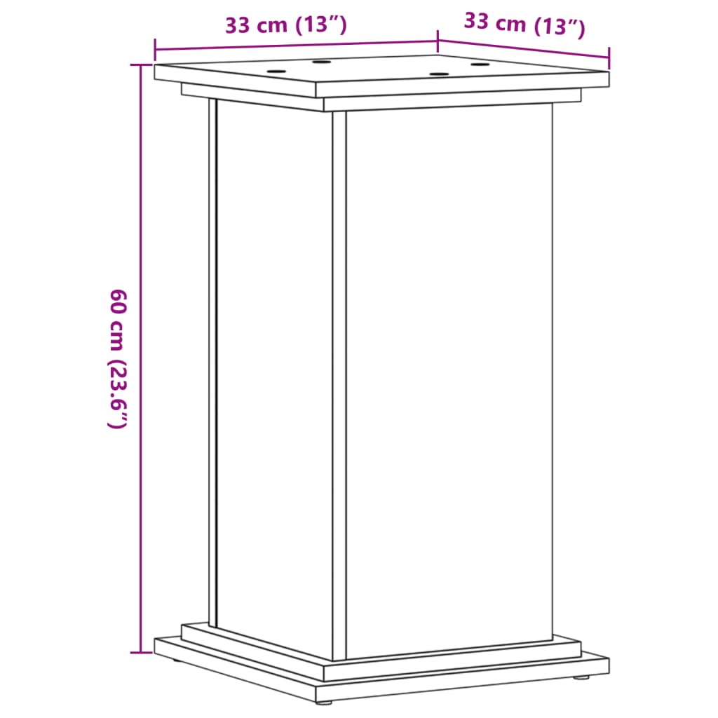 vidaXL Βάσεις Φυτών Όψη Παλαιού Ξύλου 33x33x60 εκ. Επεξ. Ξύλο