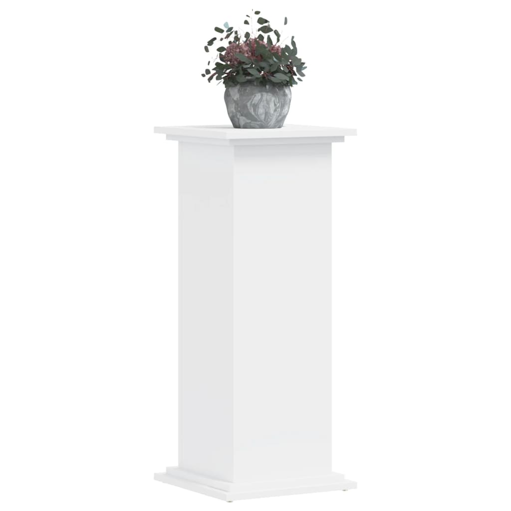 vidaXL Βάση Γλάστρας Λευκές 33x33x80 εκ. από Επεξεργασμένο Ξύλο