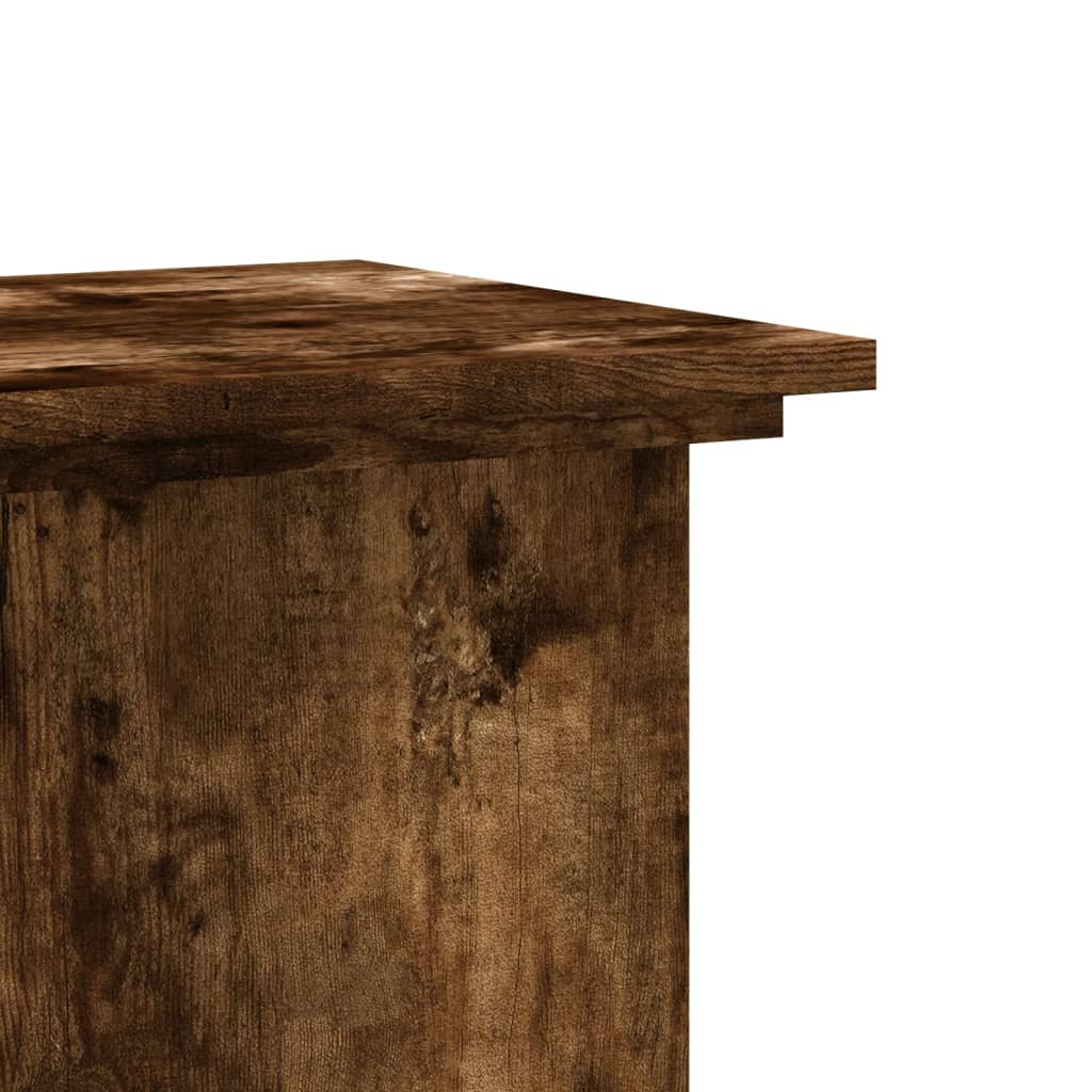 vidaXL Βάσεις Φυτών Καπνιστή Δρυς 33x33x80 εκ Επεξεργασμένο Ξύλο