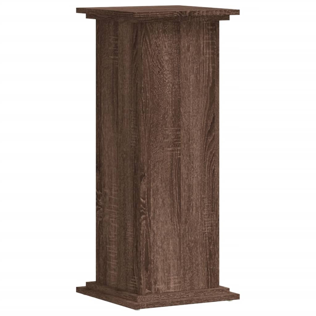 vidaXL Βάσεις Φυτών Καφέ Δρυς 33x33x80 εκ. Επεξεργασμένο Ξύλο