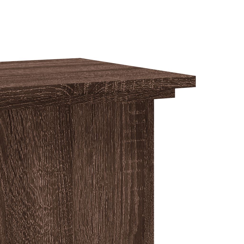 vidaXL Βάσεις Φυτών Καφέ Δρυς 33x33x80 εκ. Επεξεργασμένο Ξύλο
