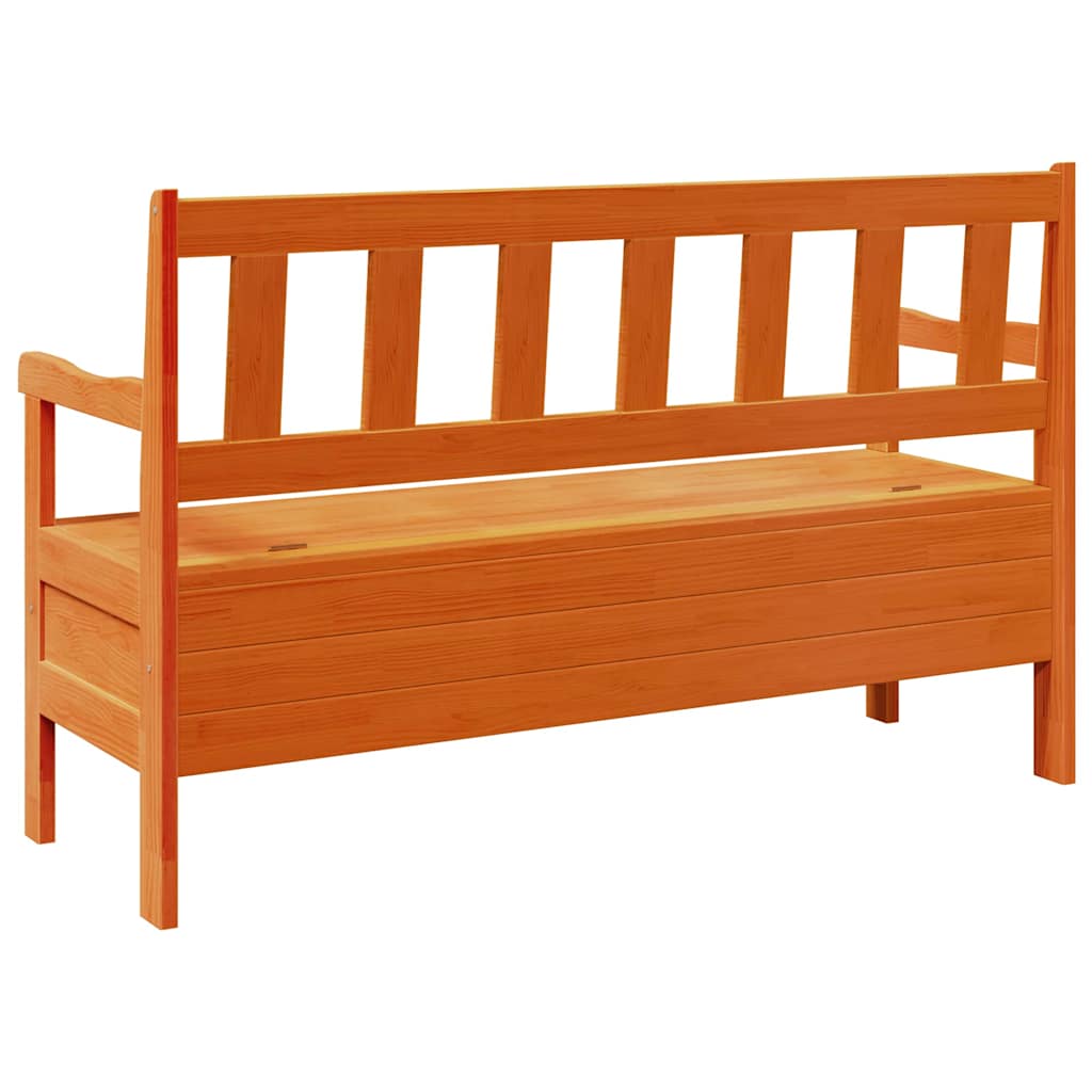 vidaXL Εξωτερικός πάγκος Καφέ 119 x 76 x 44εκ. Μασίφ ξύλο πεύκου