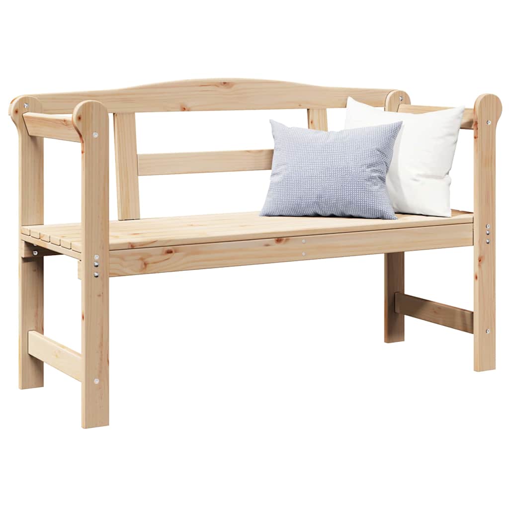 vidaXL Εξωτερικός πάγκος Καφέ 119 x 76 x 44εκ. Μασίφ ξύλο πεύκου