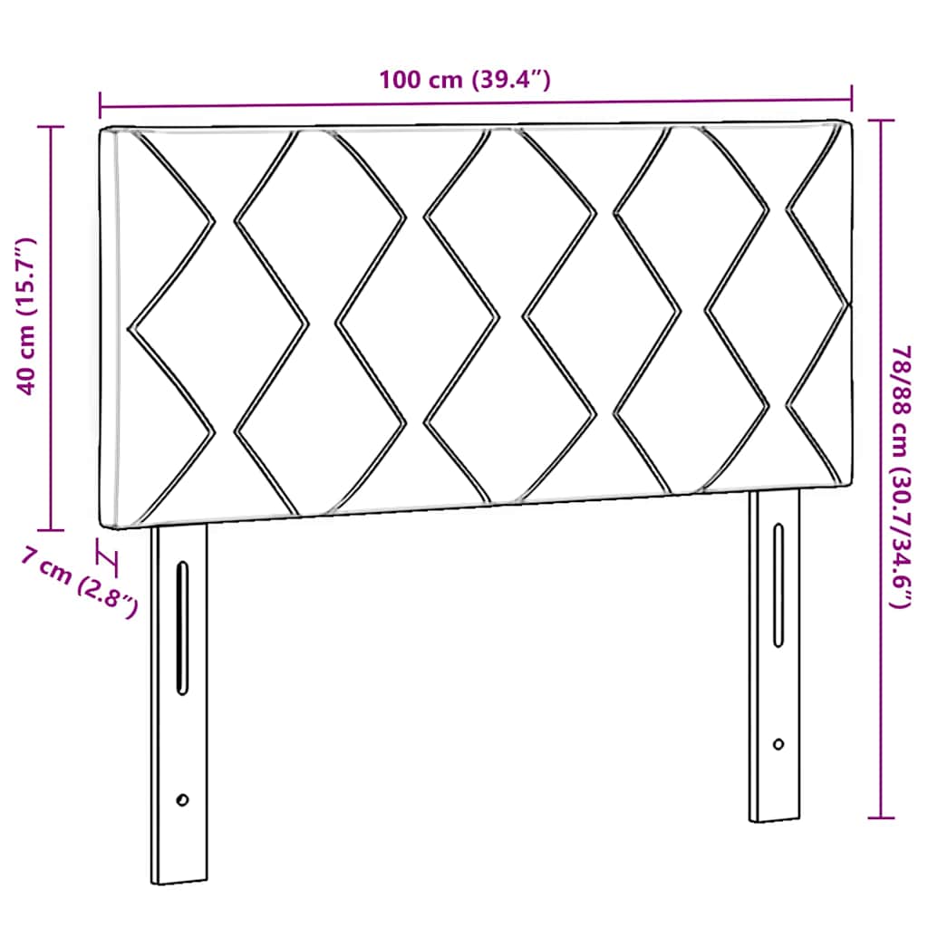 Μπλε LED Κεφαλάρι με Σχεδιασμό Διαμαντιών, 100 cm Υφάσματος