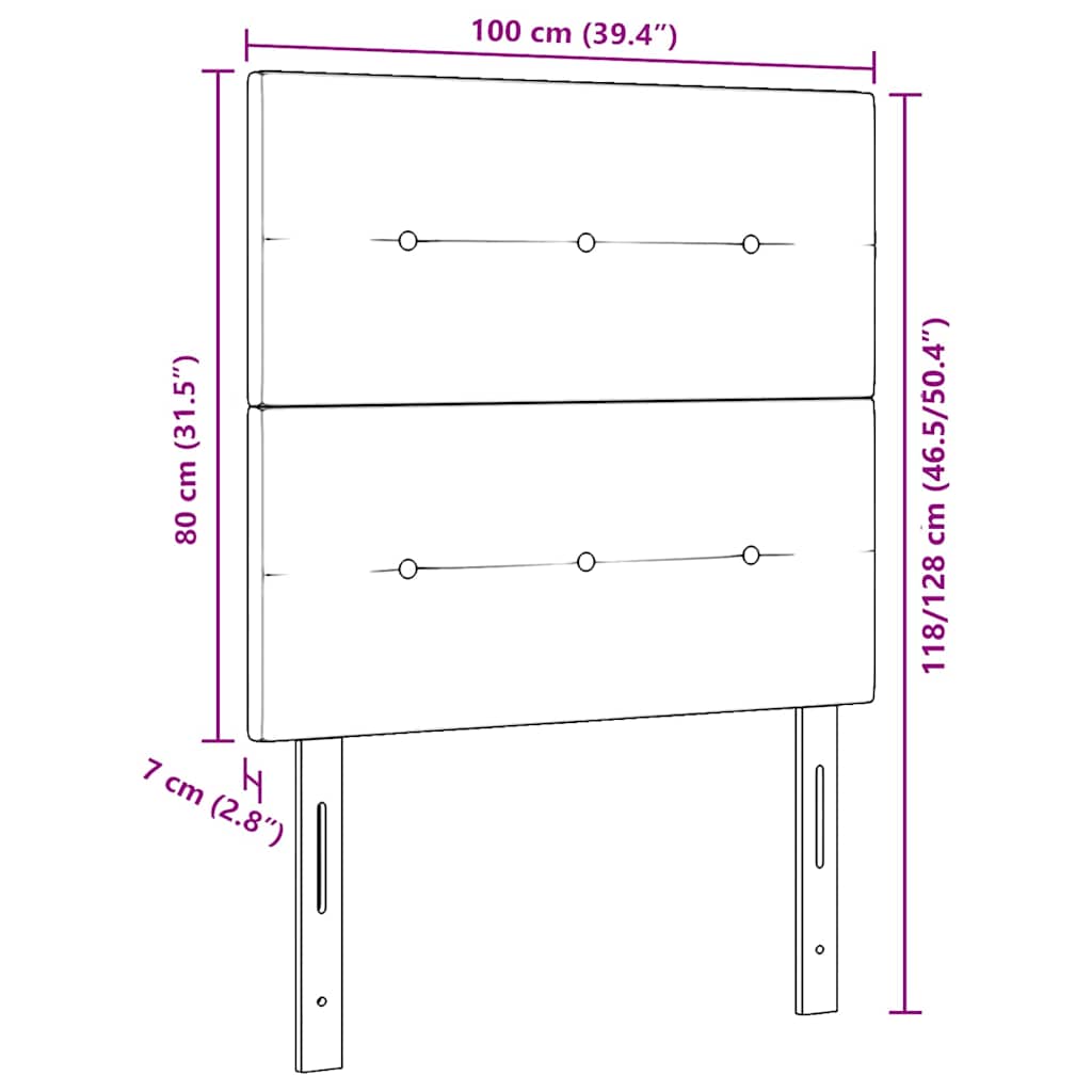 vidaXL LED Κεφαλάρι Φωτισμού Γκρι 100 εκ Υφάσματος