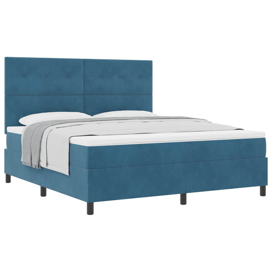vidaXL Κρεβάτι με ελατήρια Σκούρο Μπλε 180 x 200 cm Βελούδο