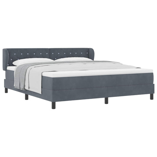vidaXL Κρεβάτι με ελατήρια Σκούρο γκρι 180 x 200 cm Βελούδο