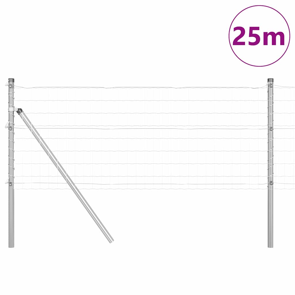 vidaXL Ευρωπαϊκός Φράκτης με 13 Posts 1x25 μ Γαλβανισμένος Χάλυβας