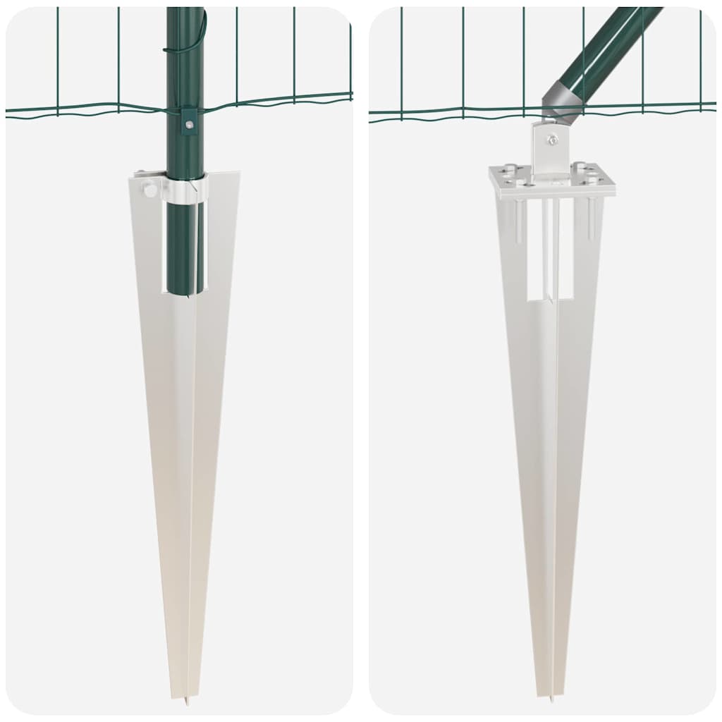 vidaXL Euro Fence με 13 Σημαδεμένους Στύλους 0.8x25 μ Γαλβανισμένο Μέταλλο Πράσινο