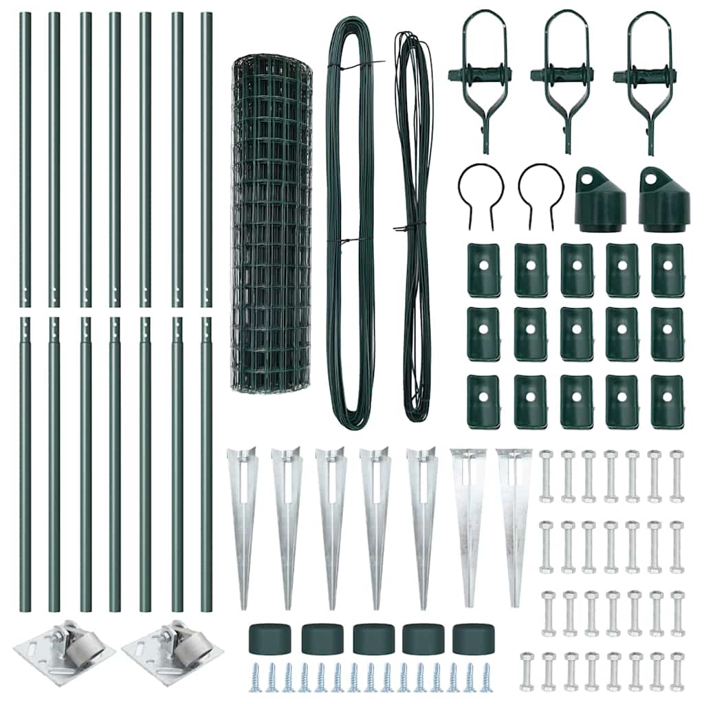 vidaXL Ευρωπαϊκός Φράκτης με 7 Σπασμένα Πόδια 1.4x10 μ Γαλβανισμένος Ατσάλινος Πράσινος