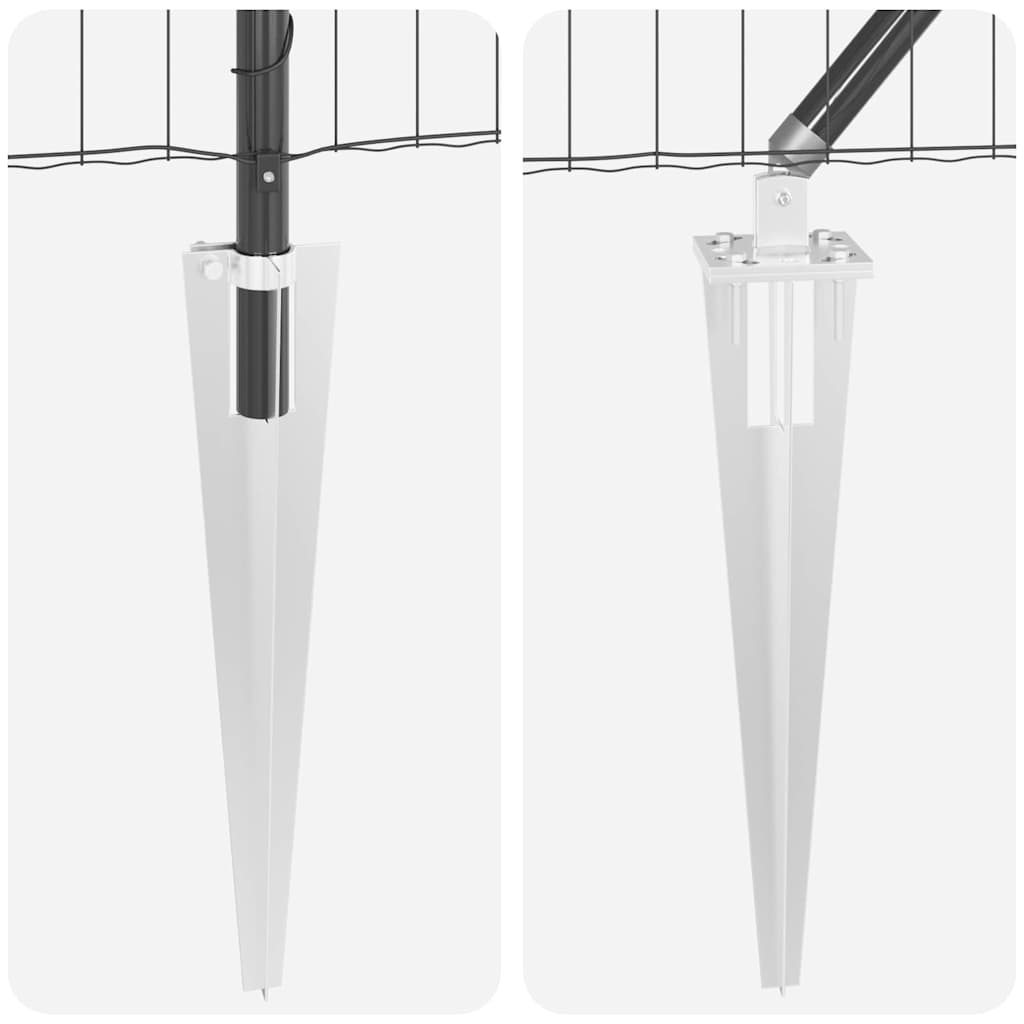 vidaXL Euro Fence με 13 Στεφανάκια 1x25 μ Γαλβανισμένος Χάλυβας Γκρι