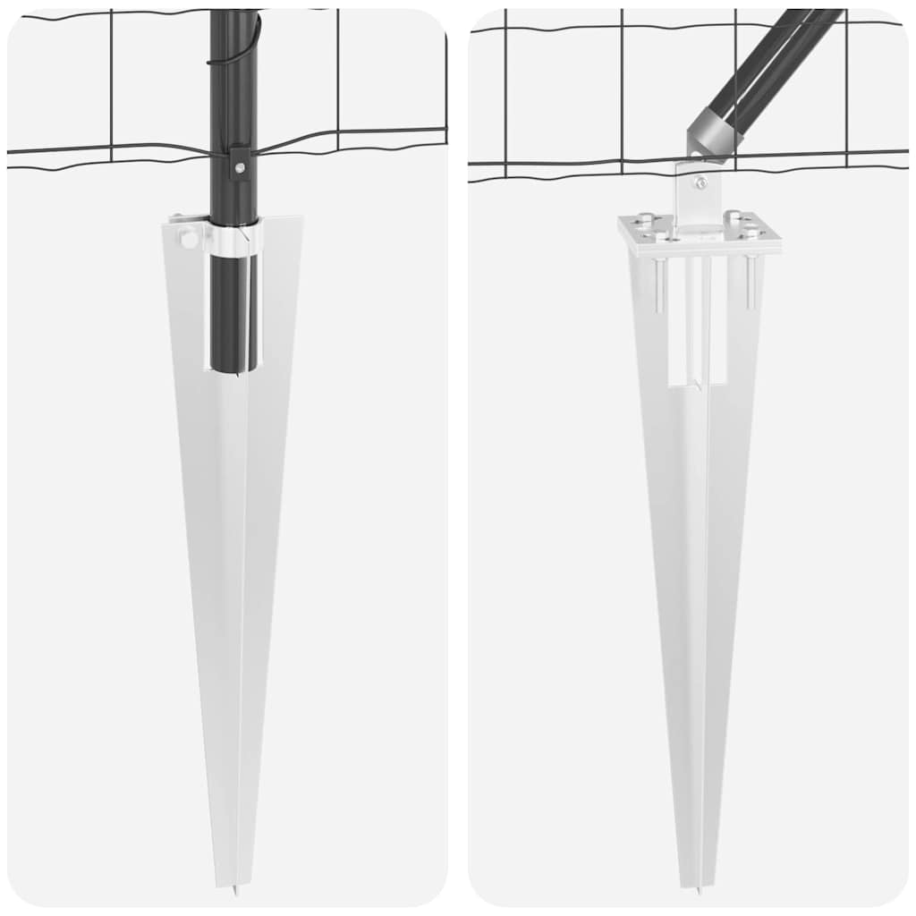 vidaXL Ευρωπαϊκός Φράκτης με 13 Στήλες Σπιράλ 1x25 μ Γαλβανισμένος Χάλυβας Γκρι