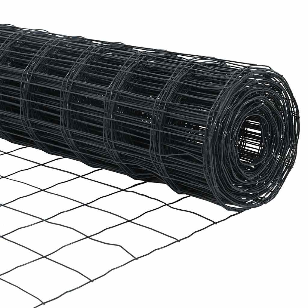 vidaXL Ευρωπαϊκός φράκτης με 13 βίδες στήριξης 1.2x25 μ Γαλβανισμένος χάλυβας Γκρι