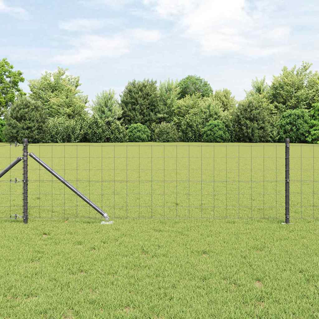 vidaXL Euro Fence με 13 Σπείρες 0.6x25 μ Γαλβανισμένος Χάλυβας Γκρι