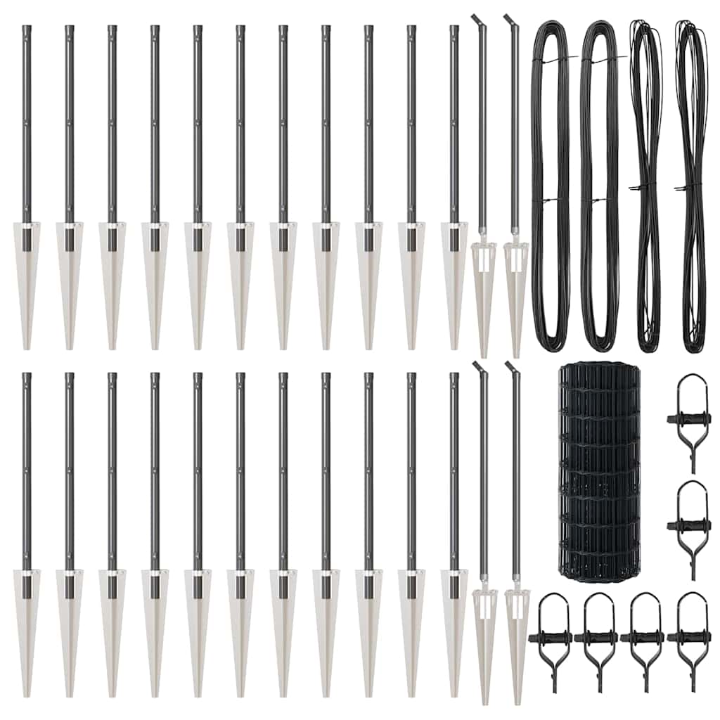 vidaXL Euro Fence με 13 στήλες φράχτη 0.4x50 μ. Γαλβανισμένο μέταλλο Γκρι