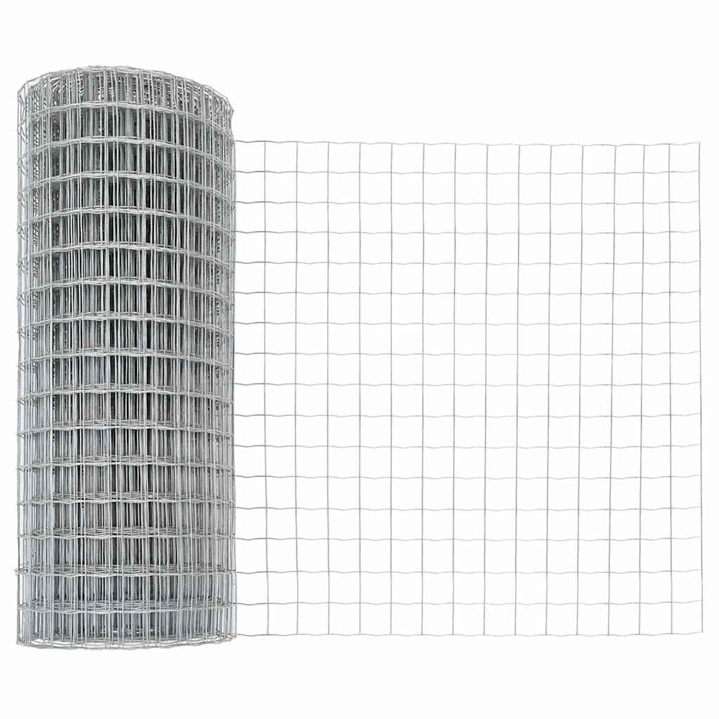 vidaXL Ευρωπαϊκή Περίφραξη με 7 Στήλες Στερέωσης 1x10 μ Γαλβανισμένο Ατσάλι