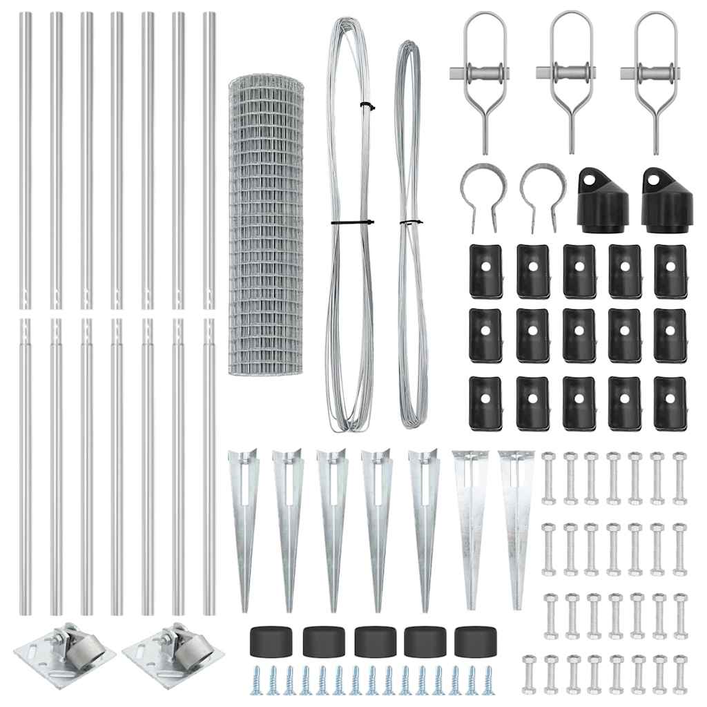 vidaXL Euro Fence με 7 Στήλες με ακίδες 1.2x10 μ Γαλβανισμένο ατσάλι