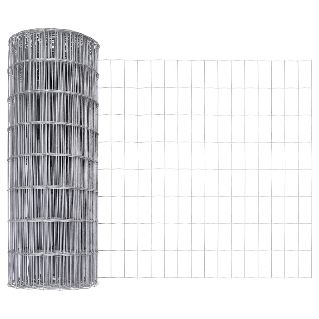 vidaXL Ευρωπαϊκή Περίφραξη με 7 μεταλλικούς πασσάλους 0.8x10 μ Γαλβανισμένο ατσάλι