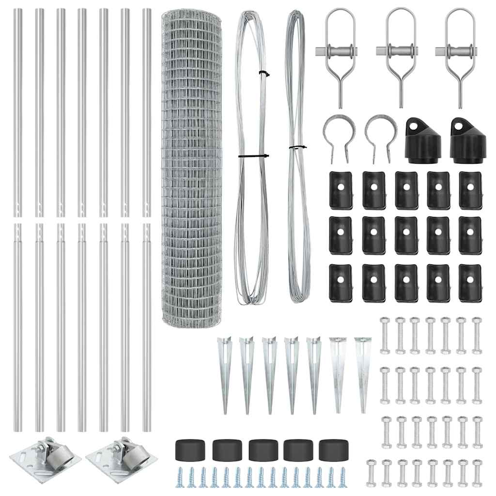 vidaXL Ευρωπαϊκή περίφραξη με 7 βίδες 1.5x10 μ Γαλβανισμένο ατσάλι