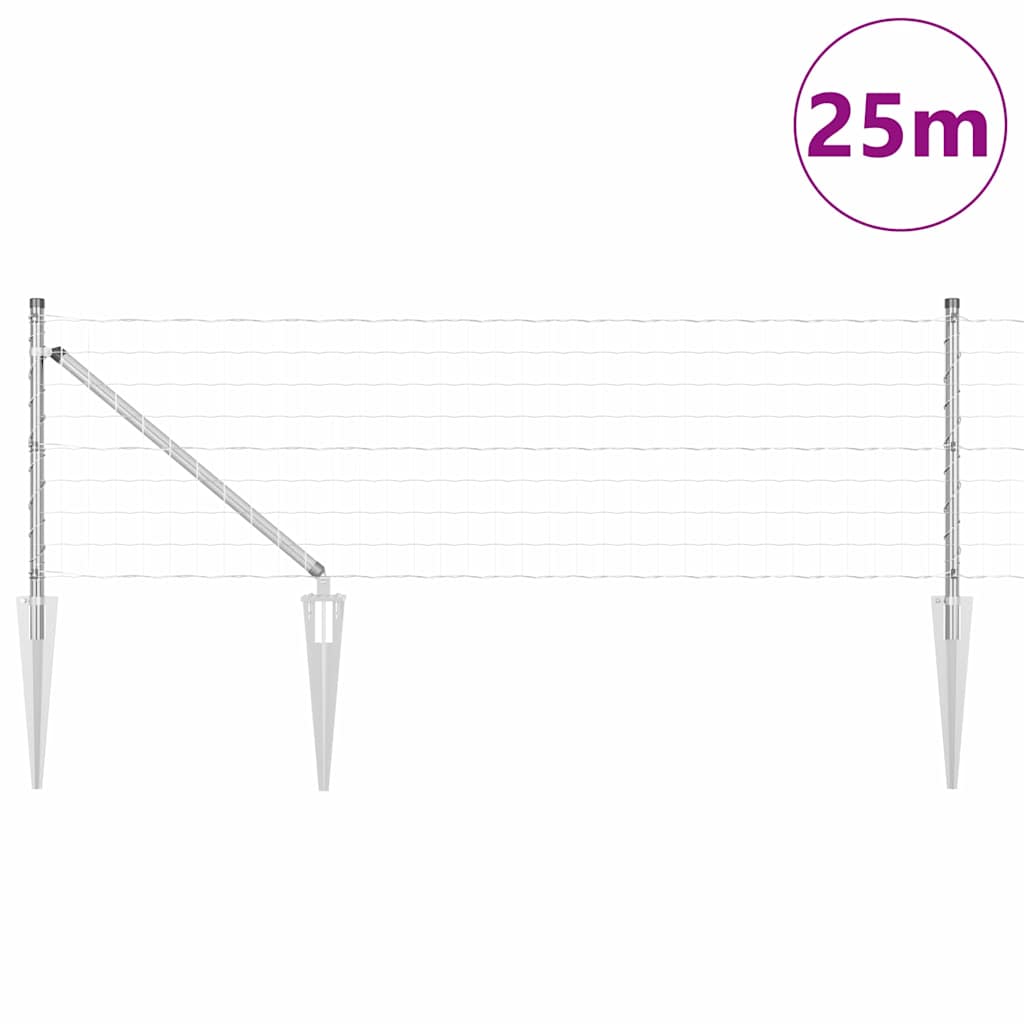 vidaXL Euro Fence με 13 στήλες στήριξης 0.4x25 μ γαλβανισμένος χάλυβας