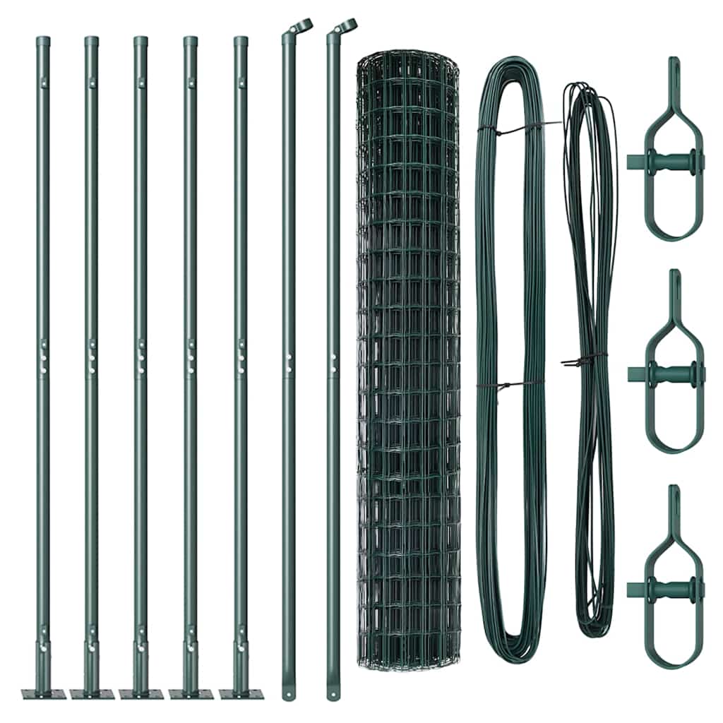 vidaXL Euro Fence με 7 φλαντζοποιημένα πόδια 1.6x10 μ Γαλβανισμένος χάλυβας