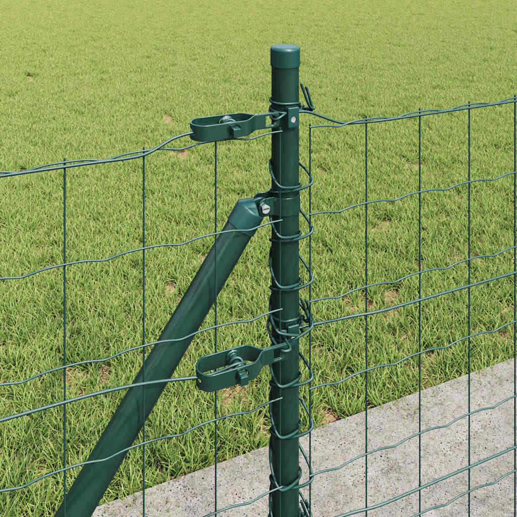 vidaXL Euro Fence με 7 Φλαντζωτές Κολώνες 0.4x10 μ Γαλβανισμένο Ατσάλι