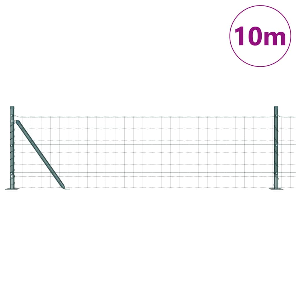 vidaXL Euro Fence με 7 Φλαντζωτές Κολώνες 0.4x10 μ Γαλβανισμένο Ατσάλι
