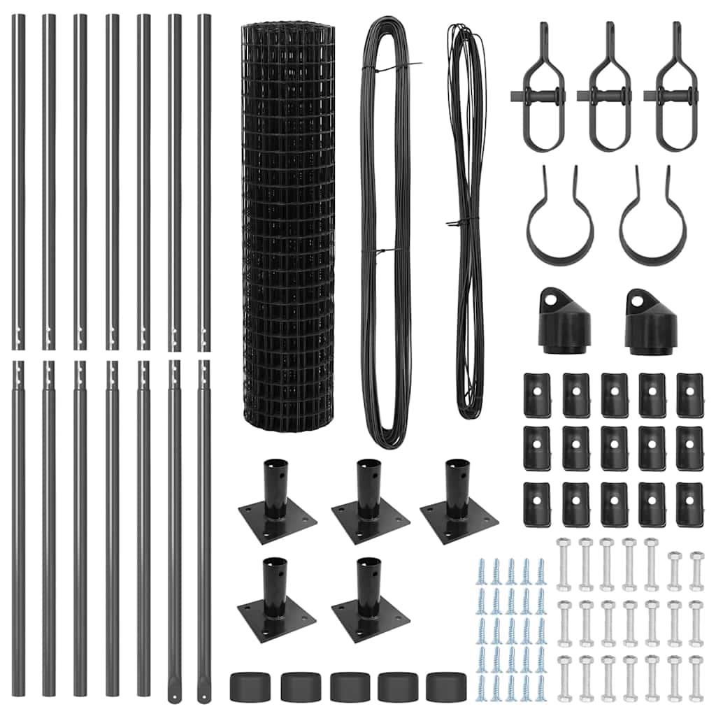 vidaXL Ευρωπαϊκή Περίφραξη με 7 Στυλούς 1.2x10 μ Γαλβανισμένος Χάλυβας