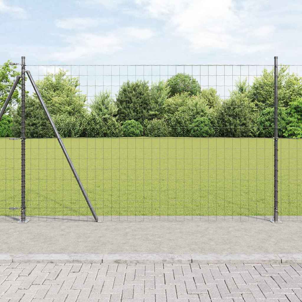 vidaXL Euro Fence με 7 φλαντζωτούς πάσσους 1.6x10 μ γαλβανισμένος χάλυβας