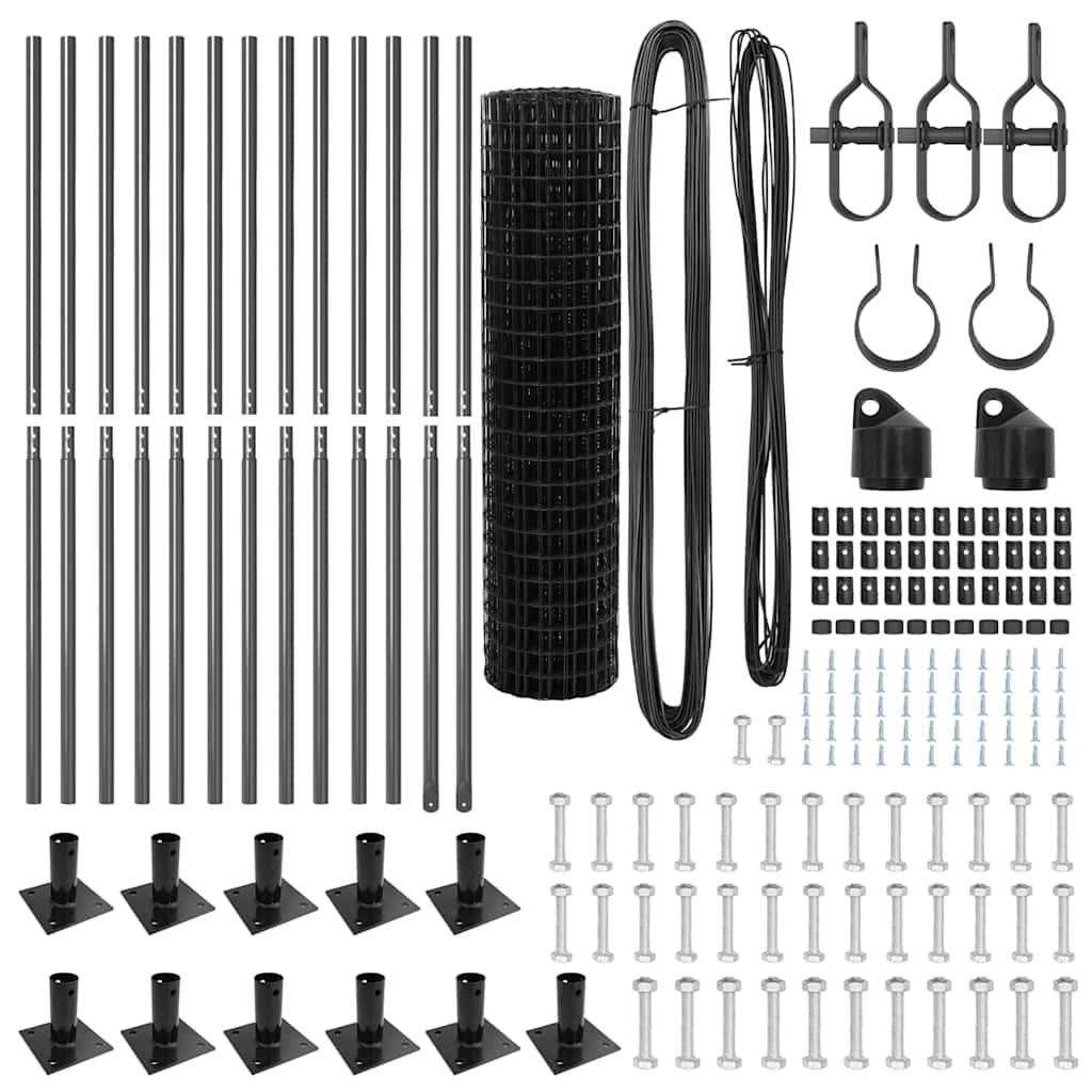 vidaXL Euro Fence με 13 Πόλους Έδρασης 1.2x25 μ Γαλβανισμένο Μέταλλο