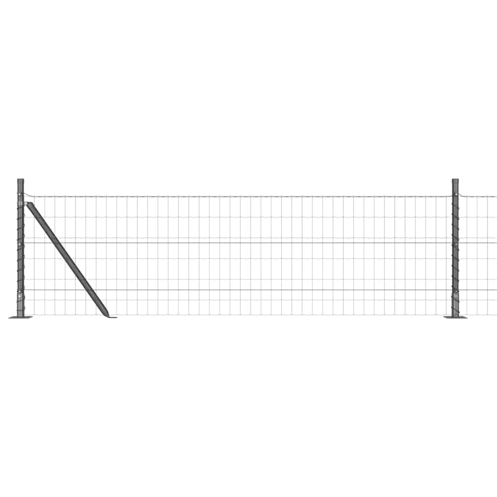 vidaXL Euro Fence με 13 φλαντζωτούς πόλους 0.4x50 m γαλβανισμένος χάλυβας