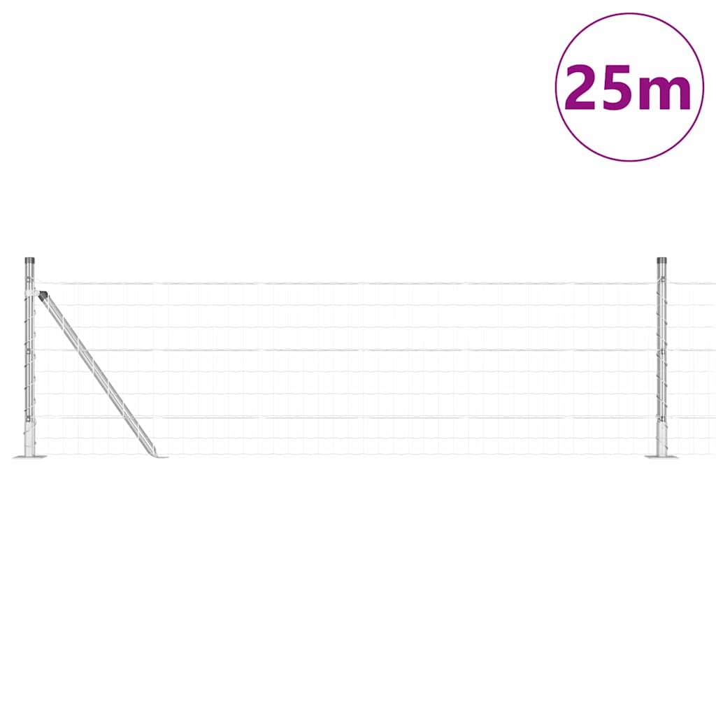 vidaXL Euro Fence με 13 Στηρίγματα 0,6x25 μ Γαλβανισμένο Ατσάλι