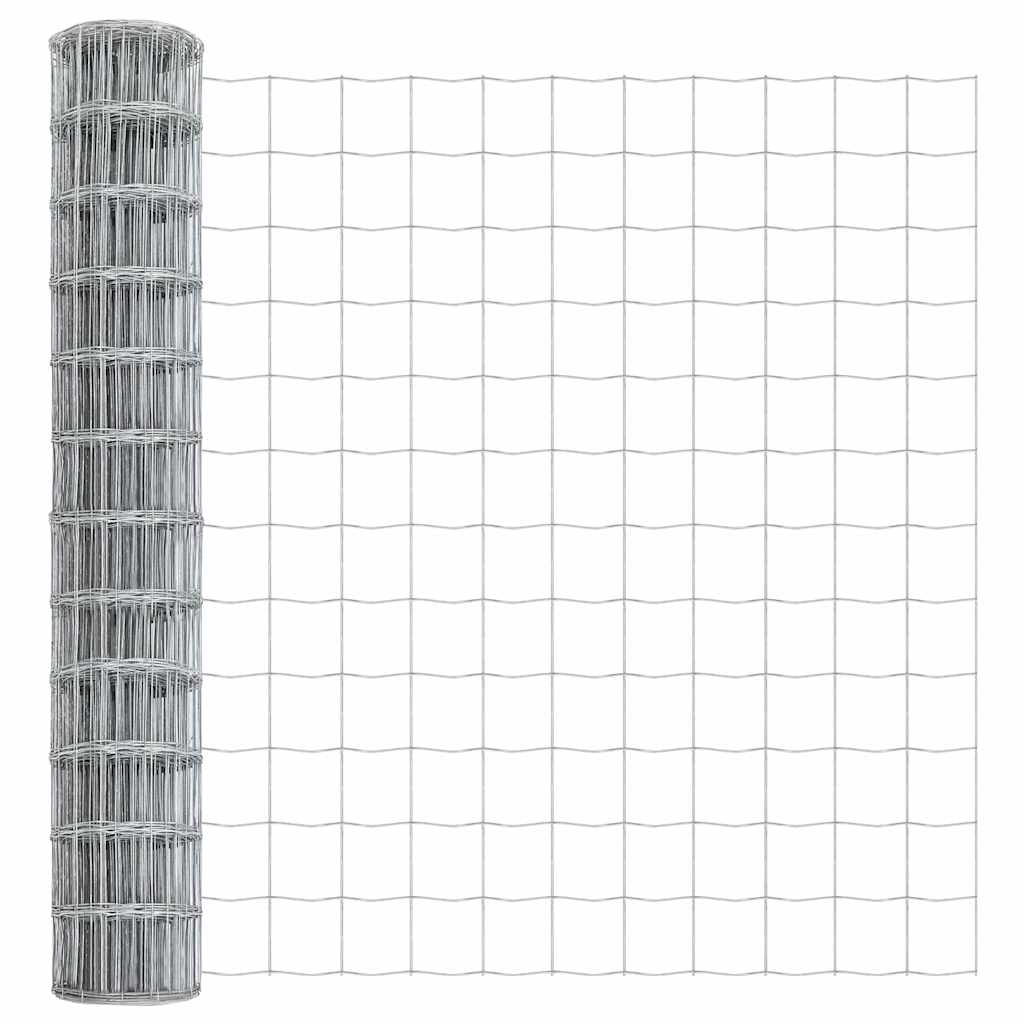 vidaXL Ευρωπαϊκός Φράκτης με 13 Φλάντζες 1x25 μ Γαλβανισμένος Χάλυβας