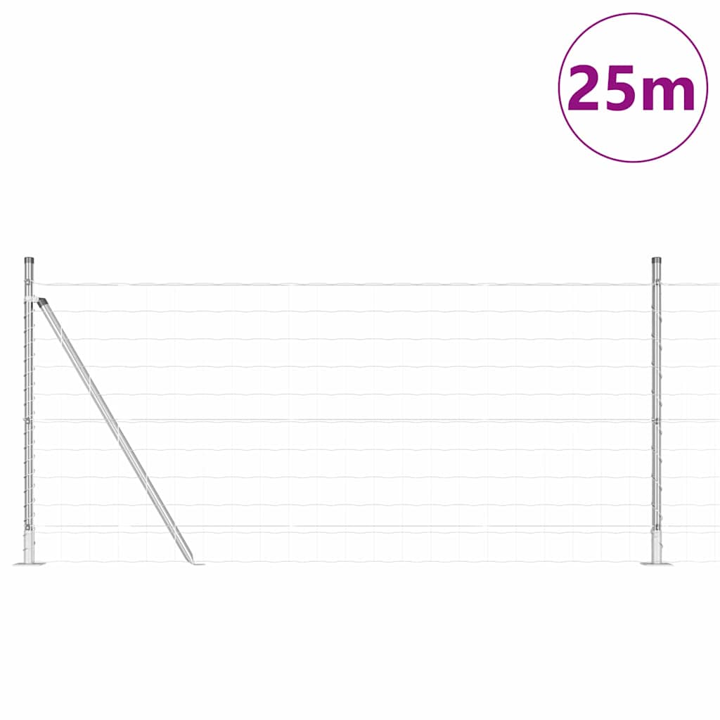 vidaXL Ευρωπαϊκός Φράκτης με 13 Φλάντζες 1x25 μ Γαλβανισμένος Χάλυβας
