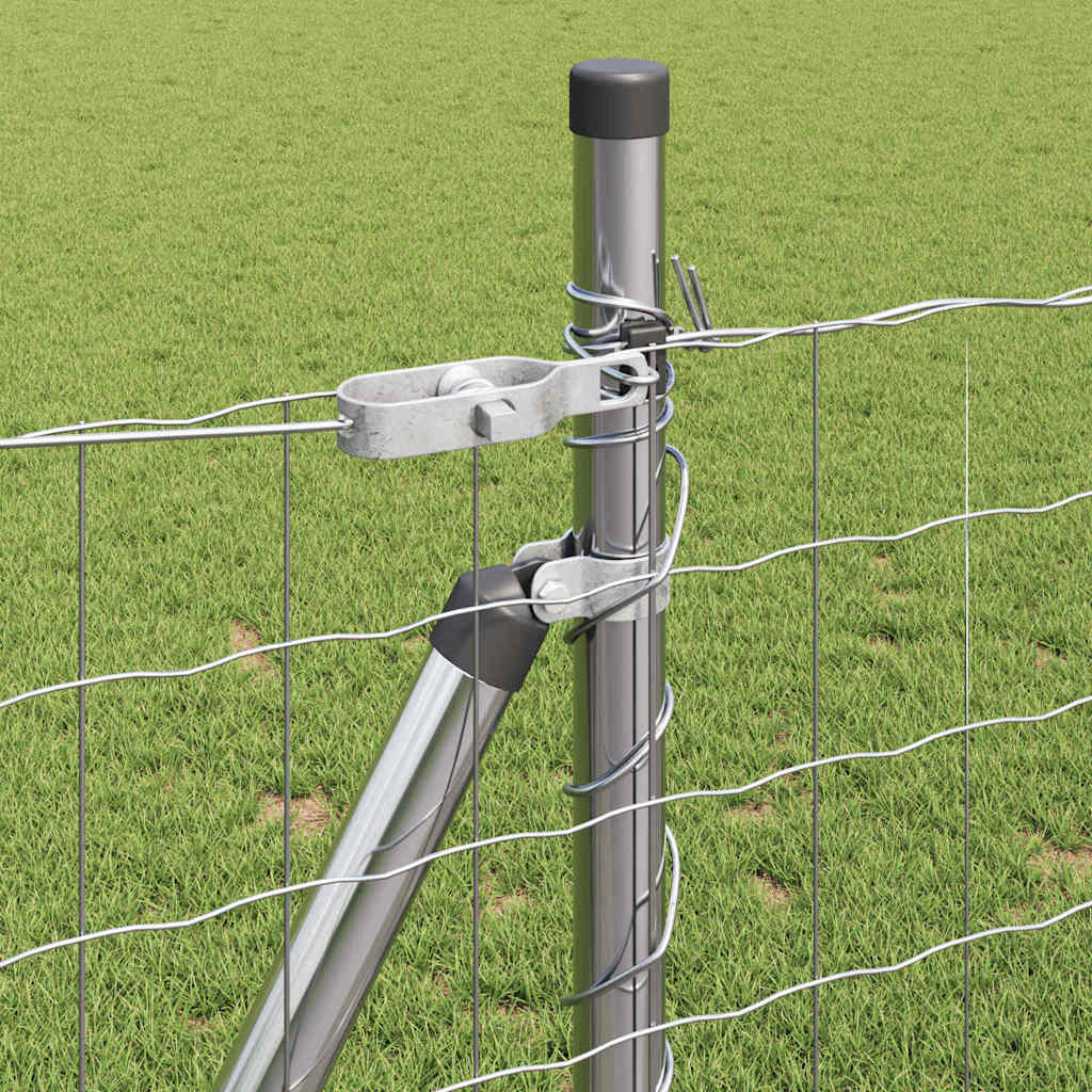 vidaXL Euro Fence με 7 Φλαγμένες Στήλες 0.8x10 μ Γαλβανισμένο Ατσάλι