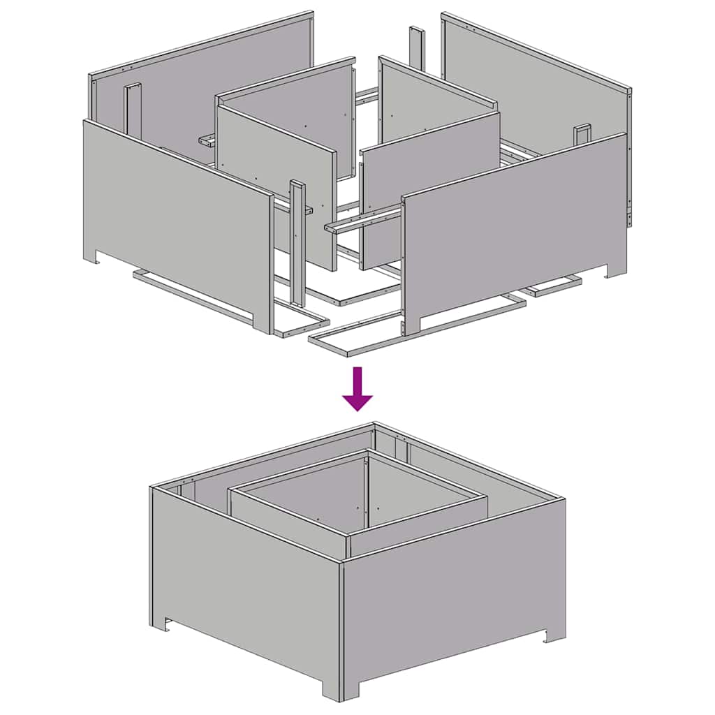 vidaXL Φωτιά Καφέ 80 x 80 x 40 cm Ατσάλι Σκληρυθέν στον Αέρα