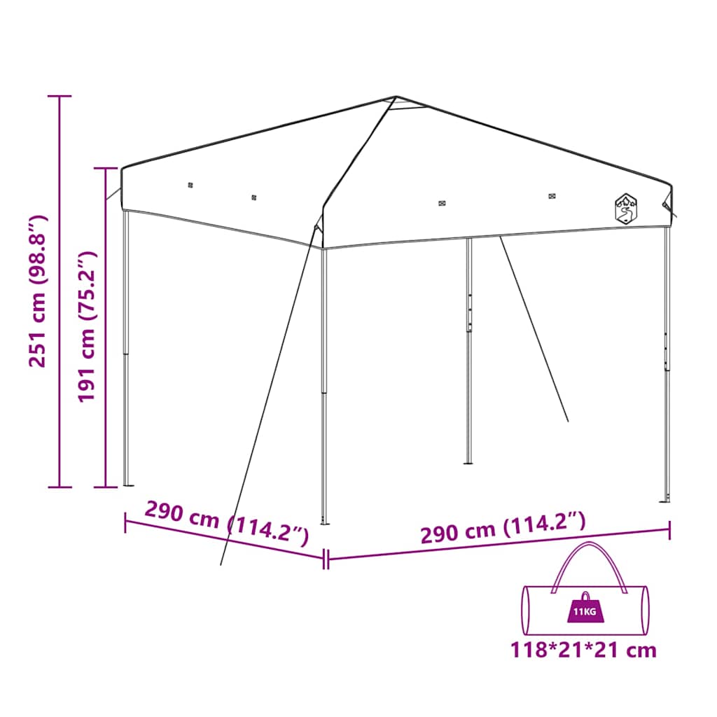 vidaXL Σκηνή Σκίασης Μπλε 300 x 300 x 227 / 236 / 245 εκ Ύφασμα Oxford