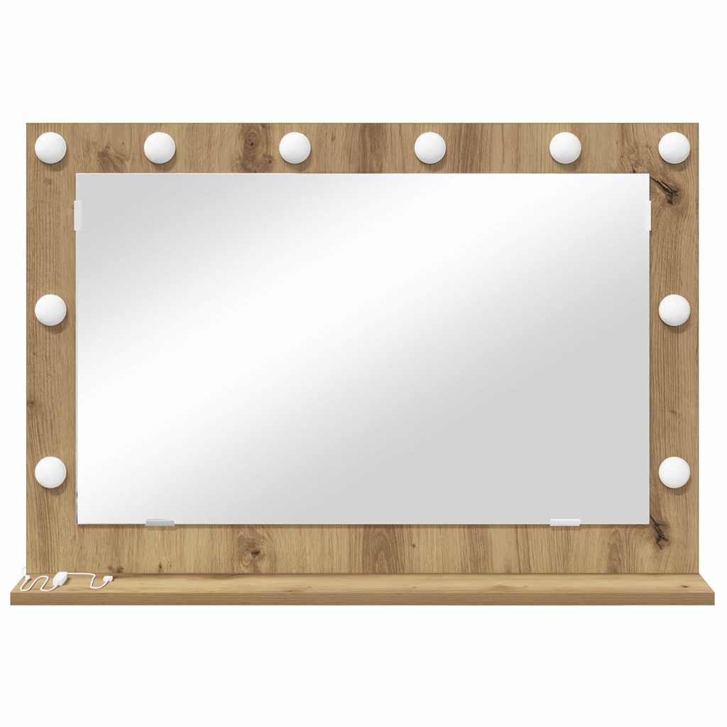 vidaXL Καθρέφτης τουαλέτας με καθρέφτη Artisan Oak 80 x 55 x 18 εκ.