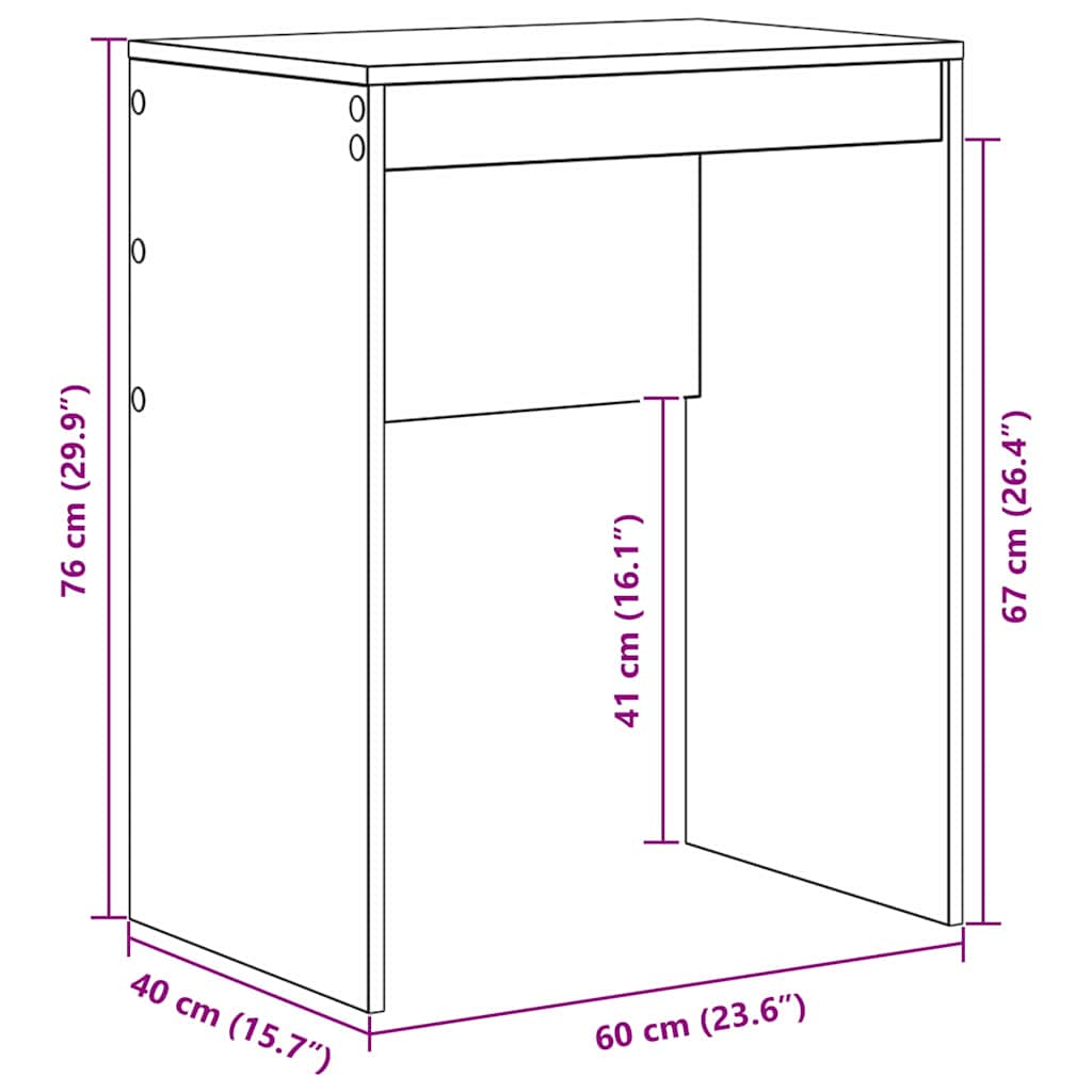 vidaXL Γραφείο Άλλο Λευκό 60 x 40 x 76 εκ. Επεξεργασμένο ξύλο