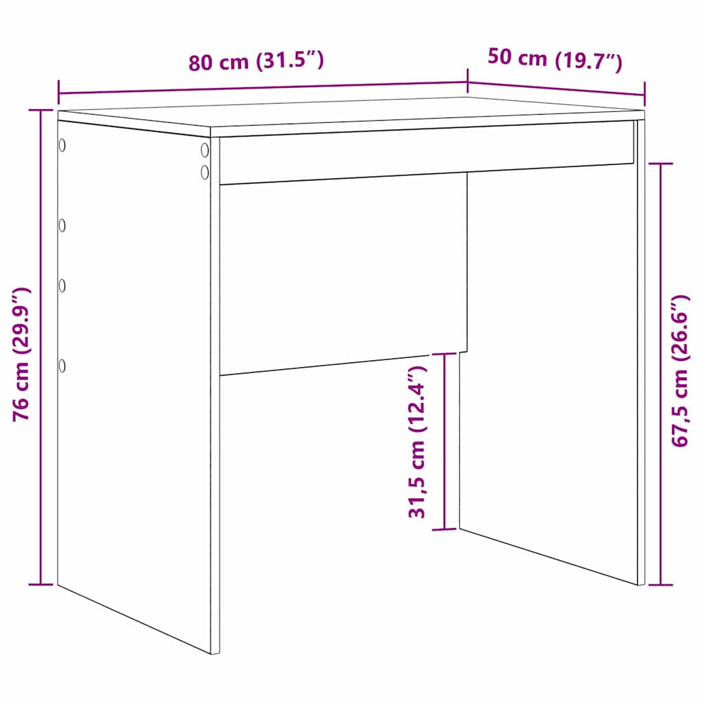 vidaXL Γραφείο Γκρίζο Σονομα 80 x 50 x 76 εκ.